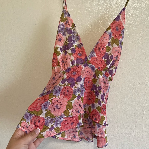ASTR The Label Pink and purple floral print cami top - Picture 3 of 6